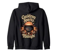 Cauldron Sparks at Midnight Funny Magic Halloween Sudadera con Capucha