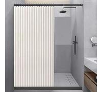 CAULO Cortina de Ducha Plegable para baño, Cortina de Ducha con succión magnética, Lino Grueso Beige 100 x 200 cm
