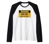 Caution Dad Gas Silent But Dadly Camiseta Manga Raglan