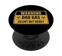 Caution Dad Gas Silent But Dadly PopSockets PopGrip Adhesivo