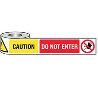 Caution Do Not Enter - Cinta de barrera (polietileno no adhesiva, 250 m x 75 mm)