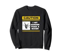 Caution I Hit Harder Than A Boxer Funny Drum Player Baterista Sudadera