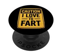 Caution I Love To Fart PopSockets PopGrip Adhesivo