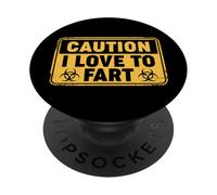 Caution I Love To Fart PopSockets PopGrip Adhesivo