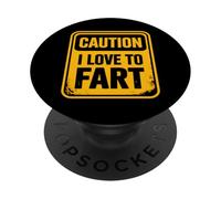 Caution I Love To Fart PopSockets PopGrip Adhesivo