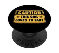 Caution This Girl Loves To Fart PopSockets PopGrip Adhesivo