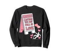Caution: You Might Fall in Love - Funny Valentine's Day Desi Sudadera
