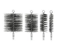 CAUTIOUS 4PCS Cepillo deshollinador, Kit deshollinador para Estufas de pellets Cepillo metálico para calderas Deshollinador de Acero Inoxidable para una Limpieza eficaz