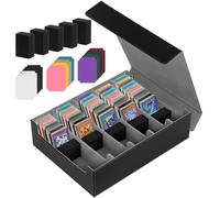 CAUTIOUS Deck Box Caja de Cartas para 3800+ Cartas Caja Magic con 48 Divisores de Colores y 5 Espuma Soporte Magnético Para Baraja de Cartas TCG MTG YGO de PU Para Cartas de Magic Commander