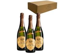 Cava Vía de la Plata Chardonnay Brut Nature - Para Disfrutar en Celebraciones y con los Tuyos - Pack 3 Botellas 75cl