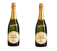 Cava Via Plata Semiseco - Mejor Cava 2023 - Vino Espumoso de Bodegas Españolas - 750ml - Notas Frutales y Refrescantes - Ideal para Celebraciones y Maridajes - Pack 2 Botellas