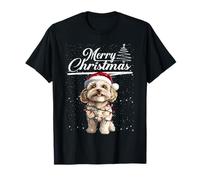 Cavachon Christmas Tree Lights Santa Hat Merry Xmas Pajama Camiseta