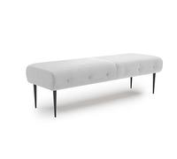 CAVADORE Amba - Banco Acolchado de 2,5 plazas para Cocina, Comedor o salón/Cocina (Apto para 2,5 plazas Amba, 139 x 52 x 54 cm, Tejido Plano: Gris Claro)