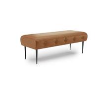CAVADORE Amba - Banco Acolchado de 2 plazas para Cocina, Comedor o salón/Cocina (Apto para 2 plazas Amba, 119 x 52 x 54 cm, Microfibra Rojo-marrón)