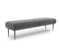 CAVADORE Amba - Banco Acolchado de 3 plazas para Cocina, Comedor o salón/Cocina (Apto para Amba de 3 plazas, 159 x 52 x 54 cm, Microfibra Gris)