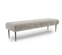 CAVADORE Amba - Banco Acolchado de 3 plazas para Cocina, Comedor o salón/Cocina (Apto para Amba de 3 plazas, 159 x 52 x 54 cm, Microfibra Gris Claro)