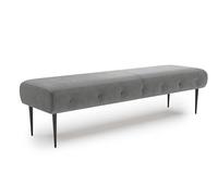 CAVADORE Amba - Banco Acolchado de 3 plazas para Cocina, Comedor o salón/Cocina (Apto para Amba de 3 plazas, 159 x 52 x 54 cm, Tejido Plano: Gris Oscuro)