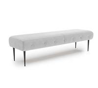 CAVADORE Amba - Banco Acolchado de 3 plazas para Cocina, Comedor o salón/Cocina (Apto para Amba de 3 plazas, 159 x 52 x 54 cm, Tejido Plano: Gris Claro)