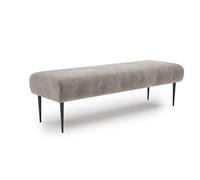 CAVADORE Amba - Banco tapizado de 2,5 plazas para Cocina, Comedor o salón/Cocina (Apto para 2,5 plazas Amba, 139 x 52 x 54, Microfibra Gris Claro)