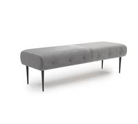 CAVADORE Amba - Banco tapizado de 2,5 plazas para Cocina, Comedor o salón/Cocina (Apto para 2,5 plazas Amba, 139 x 52 x 54, Tejido Plano: Gris Oscuro)