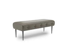CAVADORE Amba - Banco tapizado de 2 plazas para Cocina, Comedor o salón/Cocina (Apto para 2 plazas Amba, 119 x 52 x 54 cm, Microfibra Gris marrón)
