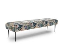 CAVADORE Amba - Banco tapizado de 3 plazas para Cocina, Comedor o salón/Cocina (Apto para 3 plazas Amba, 159 x 52 x 54 cm, Tejido Jacquard), diseño Floral, Color Verde Oliva