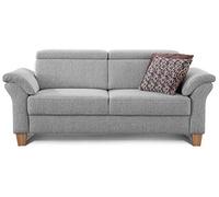 CAVADORE Ammerland sofá/sofá con núcleo de muelles en Estilo rústico/Incluye Ajustable reposacabezas/Estructura plástico