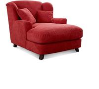 CAVADORE Assado Sillón Grande Acolchado XXL con Patas de Madera y Amplia Superficie de Asiento, Incluye 2 Cojines Decorativos, Unas Medidas de 109 נ104 נ145 cm y confeccionado en Tejido de Color Rojo