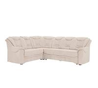 CAVADORE Bansa - Sofá esquinero con núcleo de muelles, diseño clásico, Incluye función de Cama, 265 x 94 x 215 cm, Microfibra, Color Crema