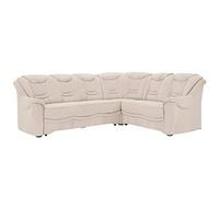 CAVADORE Bansa - Sofá esquinero con núcleo de muelles, diseño clásico, Incluye función de Cama, 265 x 94 x 215 cm, Microfibra, Color Crema