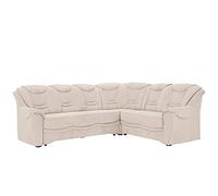 CAVADORE Bansa Sofá esquinero con núcleo de muelles, sofá Acolchado en diseño clásico, 265 x 94 x 215 cm, Microfibra, Color Crema