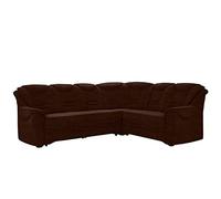 CAVADORE Bansa Sofá esquinero con núcleo de muelles, sofá Acolchado en diseño clásico, 265 x 94 x 215 cm, Microfibra, Color marrón