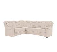 CAVADORE Bansa Sofá esquinero con núcleo de muelles, sofá Acolchado en diseño clásico, 265 x 94 x 215 cm, Microfibra, Color Crema