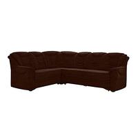 CAVADORE Bansa Sofá esquinero con núcleo de muelles, sofá Acolchado en diseño clásico, 265 x 94 x 215 cm, Microfibra, Color marrón