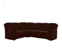 CAVADORE Bansa Sofá esquinero con núcleo de muelles, sofá Acolchado en diseño clásico, Incluye función de Cama, 265 x 94 x 215 cm, Microfibra, Color marrón