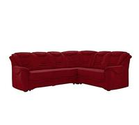 CAVADORE Bansa Sofá esquinero con núcleo de muelles, sofá Acolchado en diseño clásico, Incluye función de Cama, 265 x 94 x 215 cm, Microfibra, Color Rojo Oscuro