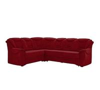 CAVADORE Bansa Sofá esquinero con núcleo de muelles, sofá tapizado en diseño clásico, 265 x 94 x 215 cm, Microfibra, Color Rojo Oscuro