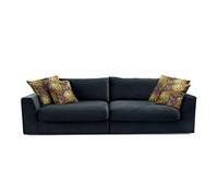 CAVADORE Big sofá Fiona/XXL de sofá con Asiento y Profundos Suave Acolchado/Moderno Diseño/274 x 90 x 112/Terciopelo Azul