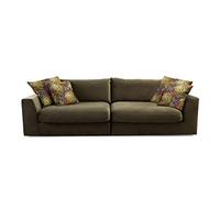 CAVADORE Big sofá Fiona/XXL de sofá con Asiento y Profundos Suave Acolchado/Moderno Diseño/274 x 90 x 112/Terciopelo Verde