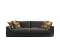 CAVADORE Big sofá Fiona/XXL de sofá con Asiento y Profundos Suave Acolchado/Moderno Diseño/274 x 90 x 112/Terciopelo Gris