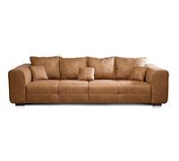 CAVADORE Big Sofa Mavericco - Sofá Acolchado XXL (287 x 69 x 108 cm), diseño Moderno, imitación de Piel, Color marrón