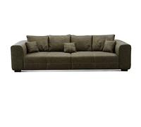 CAVADORE Big Sofa Mavericco - Sofá XXL con Cojines (287 x 69 x 108 cm, Aspecto de Piel), Color Verde Oscuro