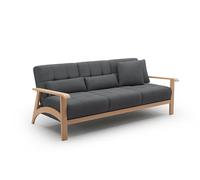 CAVADORE Billan - Sofá de 3 plazas con Estructura de Madera Maciza de Haya, 199 x 88 x 106 cm, diseño escandinavo, Color Gris Oscuro