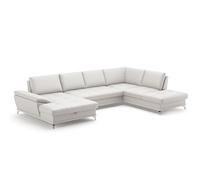 CAVADORE Castiel Esquina, Sofa Esquinero, Cuero Metal ingeniería Madera, Punch Blanco Puro, tamaño