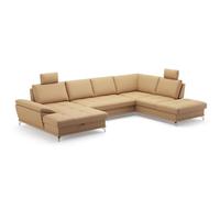 CAVADORE Castiel Esquina, Sofa Esquinero, Cuero Metal ingeniería Madera, Punch Cappuccino, tamaño