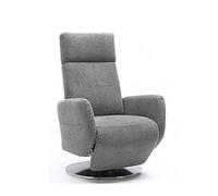 CAVADORE Cobra - Sillón de televisión con 2 Motores electrónicos, batería y función de Reposo, función Relax, ergonómico, tamaño M, 71 x 110 x 82, soporta hasta 130 kg, Color Gris Claro