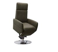 CAVADORE Cobra - Sillón para televisión con 2 Motores eléctricos y Ayuda para levantarse, con Mando a Distancia, función Relax, hasta 130 kg, 71 x 108 x 82 cm, imitación de Piel, Color Verde Oliva