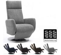 CAVADORE Cobra Sillón para Ver la televisión con función reclinada y de Relax, Ajustable sin Niveles, diseño ergonómico tamaño M. Soporta hasta 130 kg. Medidas 71 x 110 82 cm. Color Gris Claro