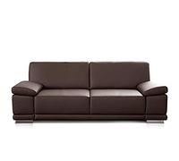 CAVADORE Corianne Sofá pequeño de 2,5 plazas Fabricado en Piel sintética, diseño Moderno, reposabrazos Ajustable, Medidas 191 x 80 99 cm y Color marrón