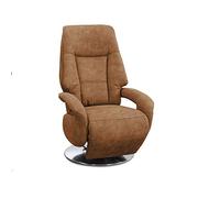 CAVADORE Edinburgh Sillón para Ver la televisión con función Relax Ajustable manualmente, Unas Medidas de 74 נ114 נ77 cm y Acabado de Efecto Cuero en Color coñac